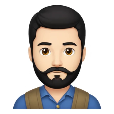 Ehren McGhehey with black hair and beard sticker