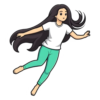 Girl flipping her hair sticker