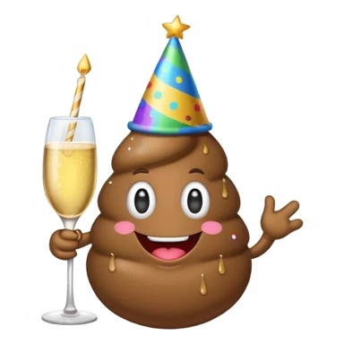 Poop celebrating  sticker