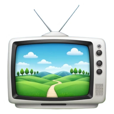 White tv with emoji landscape  sticker