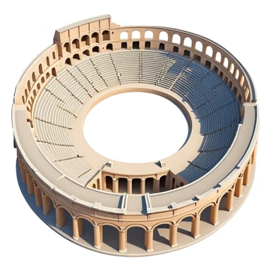 Realistic Pula Arena Landmark Emoji, featuring the grand Roman amphitheater with its large stone arches and well-preserved outer walls. sticker