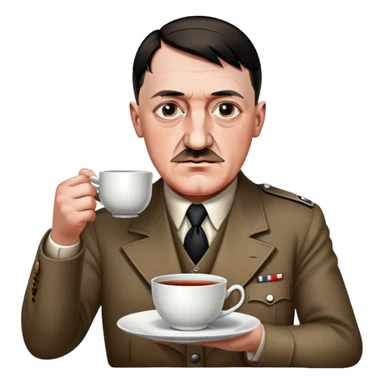 adolf hitler enjoying tea sticker