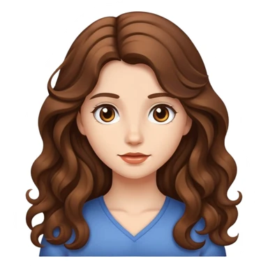 Girl with long brown wavy hair sticker