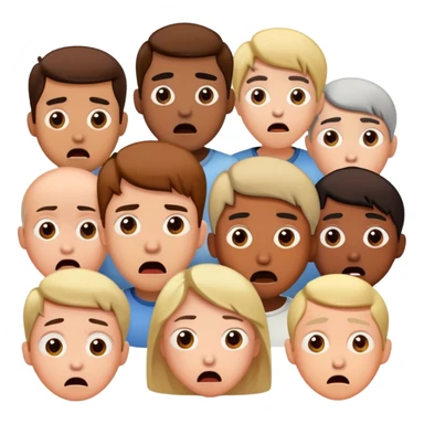 Group of confused people with shocked expressions looking at each other sticker