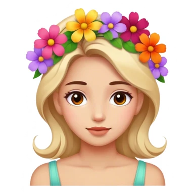 Girl with flower in hair sticker