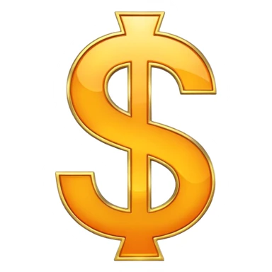 dollar sign, yellow and orange sticker