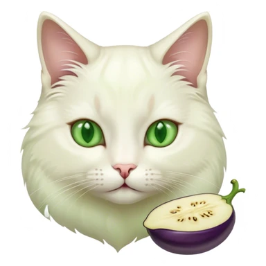 Cat EATING eggplant sticker