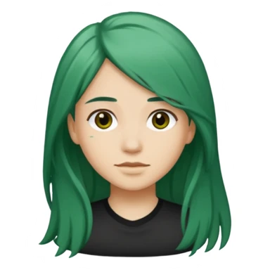 darker green and longer hair please sticker