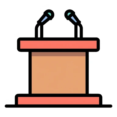 Presidential podium with microphones sticker