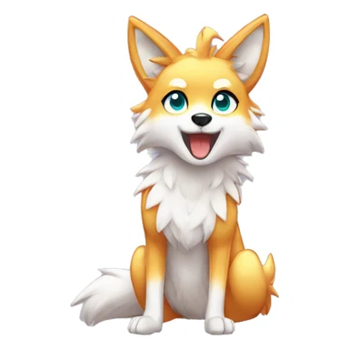 Colorful Shiny Fionbri-Falvie-sparkle-wolf-sona full body sticker