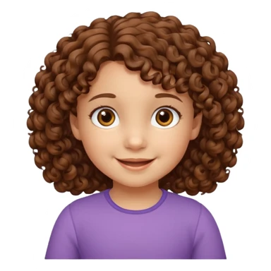 3yr old girl curly brown hair brown eyes sticker