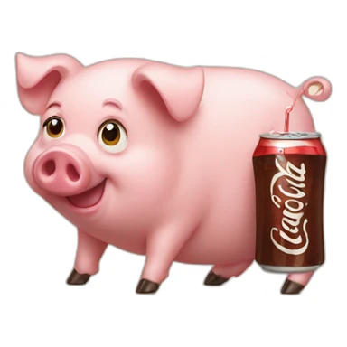 Pig with cola sticker