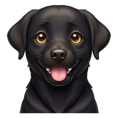 Cinematic Comical Black Labrador Portrait Emoji, Head tilted dramatically with an exaggeratedly amused expression, featuring a sleek black Fur with a glossy finish, wide, expressive brown eyes filled with playful disbelief, Simplified yet hilariously expressive features, highly detailed, glowing with a slightly sassy glow, high shine, dramatic yet playful, stylized with an air of cheeky mischief, bright and endearing, soft glowing outline, capturing the essence of a spirited and over-the-top companion, so meme-worthy it feels like it could side-eye its way into internet fame instantly! sticker