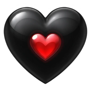 realistic gothic heart with a black crystal sticker