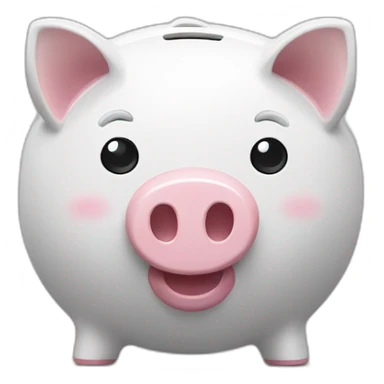 piggy bank with a winking face sticker