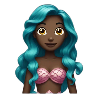 Ariel mermaid with dark skin sticker