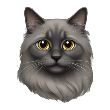 dark grey ragdoll cat sticker