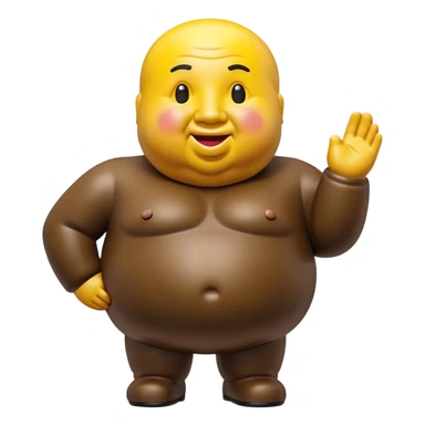 Cinematic Realistic Botero Sculpture Pop Culture Emoji, featuring an exaggerated, whimsical portrayal inspired by the famed sculptor rendered with dynamic textures and vibrant, artistic lighting. sticker