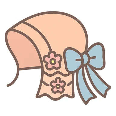 minimalist icon of a Slovak 'čepiec' (bonnet) in pastel-toon style sticker