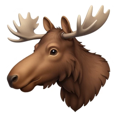 A high-resolution digital illustration of a young moose in a clean, semi-realistic style. The young moose is shown facing sideways head tilted  sticker