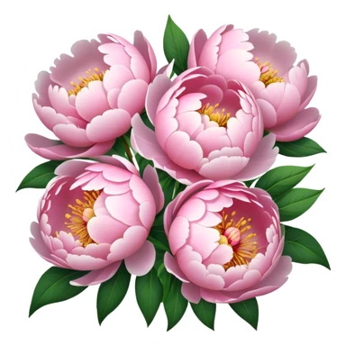 bouquet of light pink peony flowers  sticker