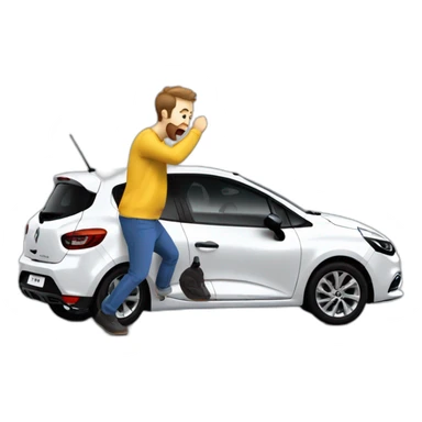 Renault clio farting a men sticker