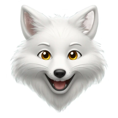 White fox grin sticker