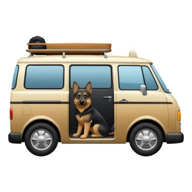 Van with German shephard sticker