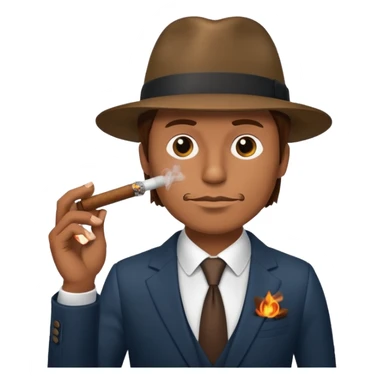 no smoking sign with a man who smoks cigar sticker