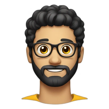 fair skinned  guy with black spectacles and a neat black  hairstyle with beard sticker