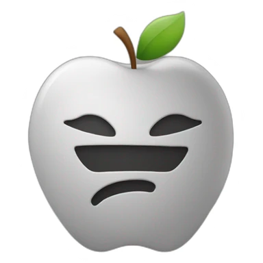 an apple emoji, a silohuette of a person, with a question mark on their face  sticker
