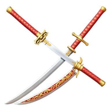 red and yellow katana sticker