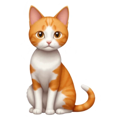 tiny skinny ginger and white cat sticker