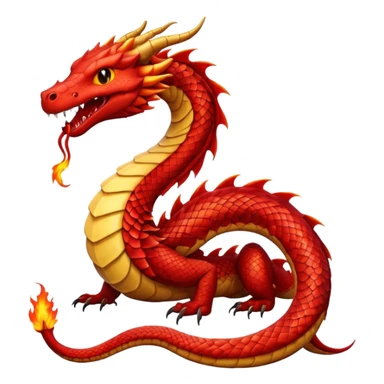 Red dragon with fire full in snake model sticker