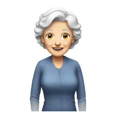 senior white lady sticker