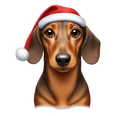 A dachshund in a Santa Claus hat sticker