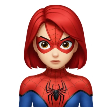 A girl wearing a Spider-Man costume sticker