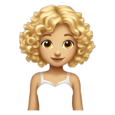 cute Angel fairy with wings and curly blond hair sticker