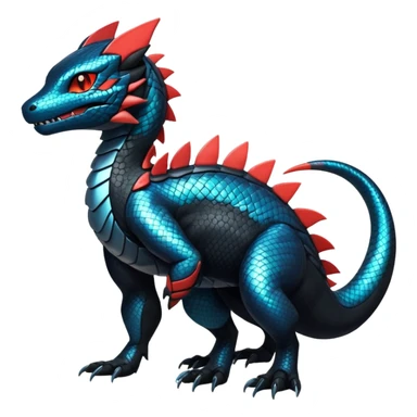 Modern Futuristic Iridescent Cyber-Salandit-Litten-Hybrid (Full body) sticker