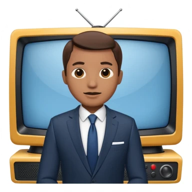 news speaker in televison studio sticker