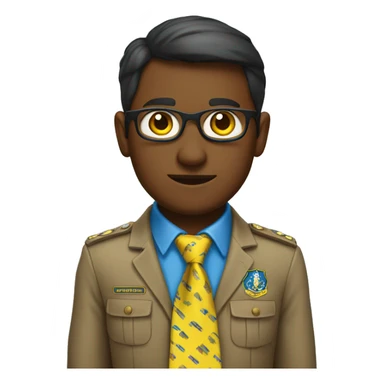 Scoutwith yellow and blue necktie sticker