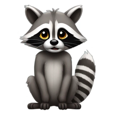 Racoon showing fuck you sticker