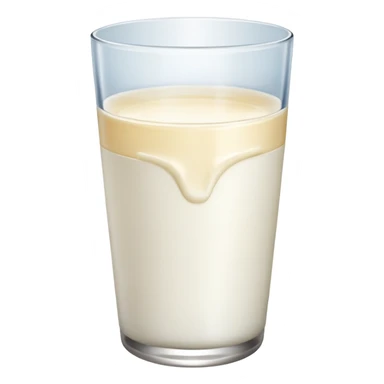 the drink is white, The bottom and mouth of the glass are the same width and There is only white liquid inside,photo realistic sticker