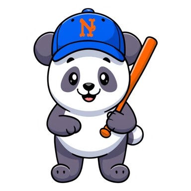 Panda with New York Mets sticker