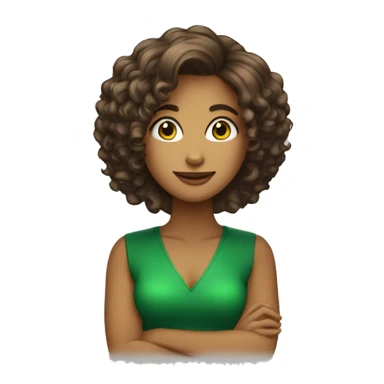 Mulher cabelo castanho claro curto de um lado olhos verdes na academia  sticker