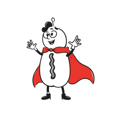 hot dog wearing a red cape sticker