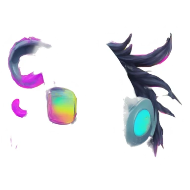 .Zombie_ Vaporwave black holographic oilslick zombie unicorn yellow caution tape and a vinyl sticker