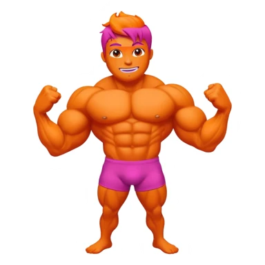 Muscle Orange Fruit Character Strongest Wear Magenta Brief sticker