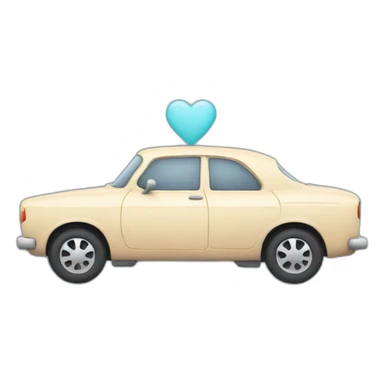 Car with a shape of heart sticker