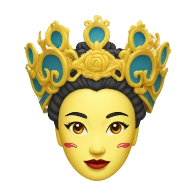 Yellow Woman Peking Opera Head Crown sticker